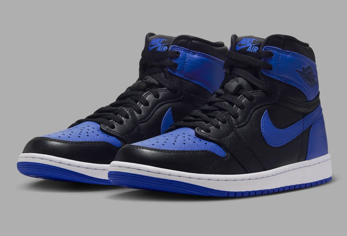 Air Jordan 1 High OG Royal in black and Game Royal