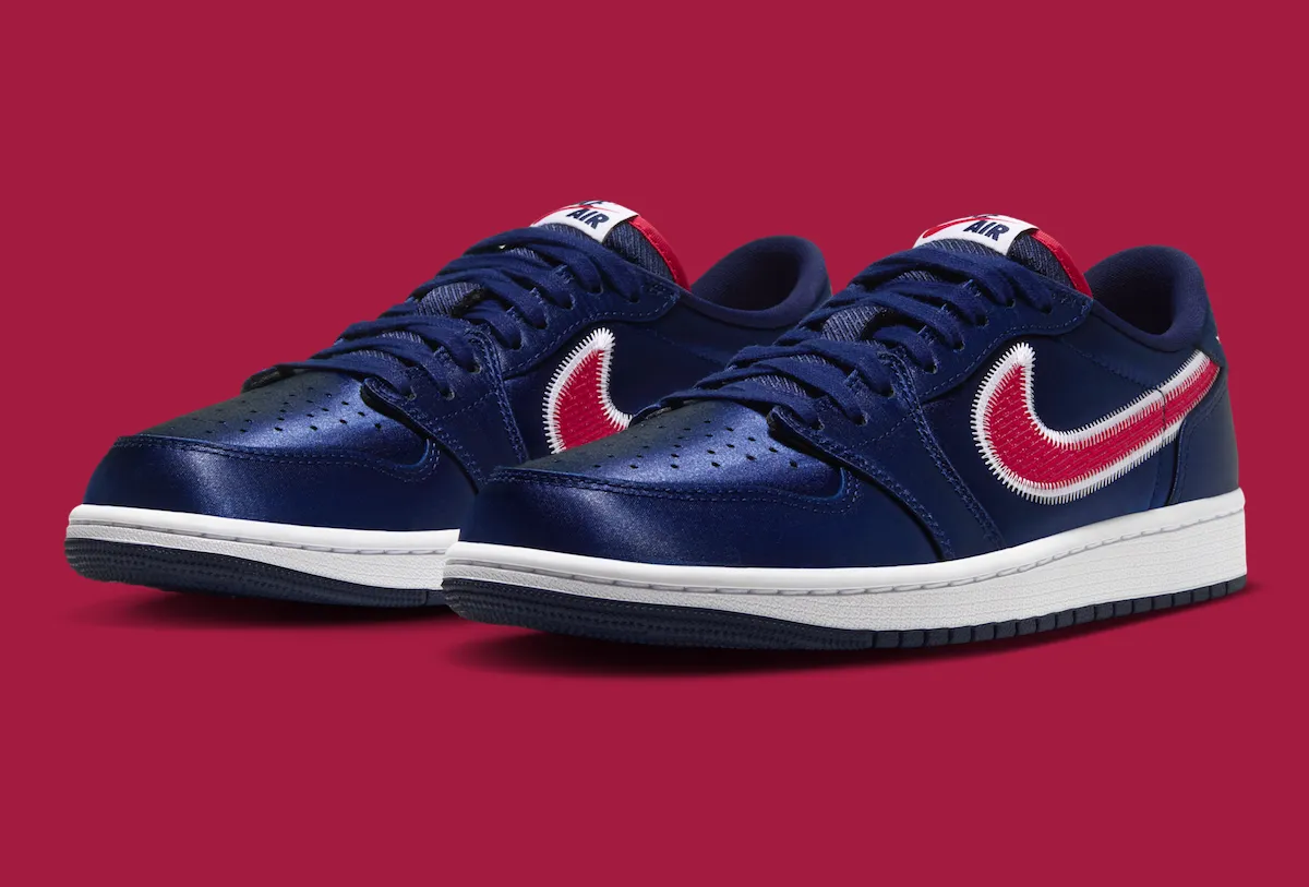Air Jordan 1 Low OG Howard University in College Navy, white and University Red