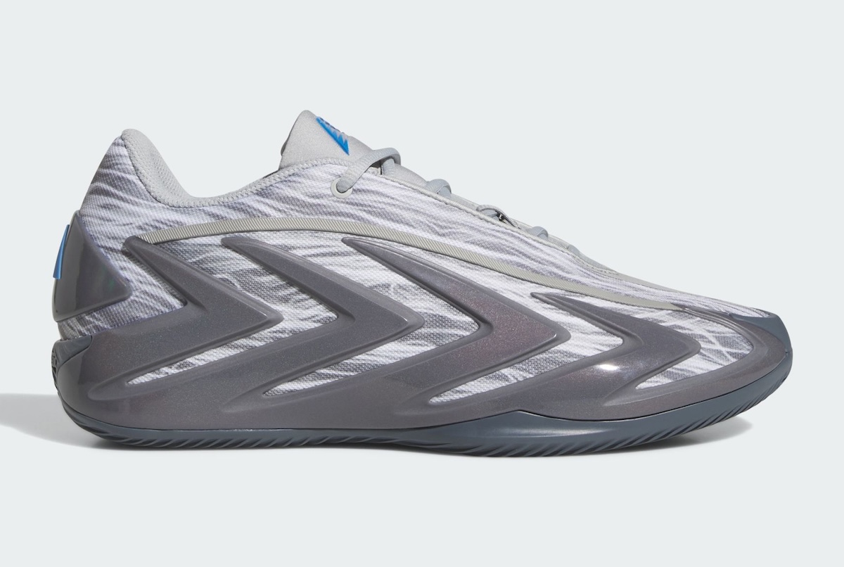adidas Anthony Edwards 3 Snow Camo in grey and blue